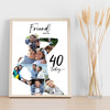 Photo Collage 40th Birthday Custom Gift For Friend 9-Photo Man Print Or Canvas