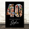 Photo Collage 40th Birthday Gift For Her 19-Photo Age 40 Black Print Or Canvas