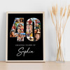 Photo Collage 40th Birthday Gift For Her 19-Photo Age 40 Black Print Or Canvas