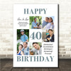 Photo Collage 40th Birthday Custom Gift For Son-In-Law 6-Photo Print Or Canvas