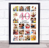 Photo Collage 40th Birthday Gift For Stepmum 20-Photo Portrait Print Or Canvas