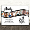 Photo Collage 50th Birthday Gift For Aunty 4-Photo Camera Film Print Or Canvas