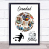 Photo Collage 50th Birthday Gift For Grandad 14-Photo Football Print Or Canvas