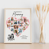 Photo Collage 50th Birthday Gift For Mummy 16-Photo Pink Heart Print Or Canvas