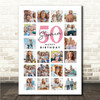 Photo Collage 50th Birthday Gift For Stepmum 20-Photo Portrait Print Or Canvas
