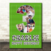 Photo Collage 5-Photo 3rd Birthday Gift For Kids Boys Football Print Or Canvas