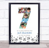 Photo Collage 5-Photo 7th Birthday Football Gift For Boys Kids Print Or Canvas