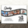 Photo Collage 70th Birthday Gift For Aunty 4-Photo Camera Film Print Or Canvas