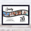 Photo Collage 70th Birthday Gift For Aunty 4-Photo Camera Film Print Or Canvas