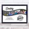 Photo Collage 70th Birthday Gift For Daddy 4-Photo Camera Film Print Or Canvas
