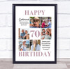 Photo Collage 70th Birthday Custom Gift For Girlfriend 6-Photo Print Or Canvas
