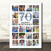Photo Collage 70th Birthday Gift For Husband 20-Photo Portrait Print Or Canvas