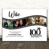 Photo Collage 100th Birthday Gift For Wife 4-Photo Camera Film Print Or Canvas