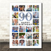 Photo Collage 90th Birthday Gift For Brother 20-Photo Portrait Print Or Canvas