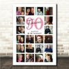 Photo Collage 90th Birthday Gift For Fiancée 20-Photo Portrait Print Or Canvas