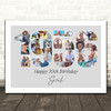 Photo Collage Grey Birthday Gift For Anyone 23-Photo Year 1956 Print Or Canvas