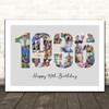 Photo Collage Grey Birthday Gift For Anyone 25-Photo Year 1936 Print Or Canvas