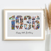 Photo Collage Grey Birthday Gift For Anyone 25-Photo Year 1936 Print Or Canvas