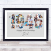 Photo Collage Grey Birthday Gift For Anyone 25-Photo Year 1946 Print Or Canvas