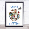 Photo Collage Kids Boys Birthday Custom Gift 14-Photo Football Print Or Canvas