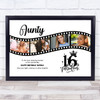 Photo Collage 16th Birthday Gift For Aunty 4-Photo Camera Film Print Or Canvas