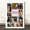 Photo Collage 100th Birthday Gift For Cousin 10-Photo Portrait Print Or Canvas