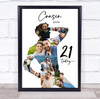 Photo Collage 21st Birthday Custom Gift For Cousin 9-Photo Man Print Or Canvas