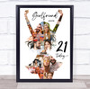 Photo Collage 21st Birthday Custom Gift For Girlfriend 9-Photo Print Or Canvas