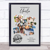 Photo Collage 21st Birthday Custom Gift For Uncle 7-Photo Grey Print Or Canvas