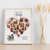 Photo Collage 30th Birthday Gift For Aunty 16-Photo Pink Heart Print Or Canvas
