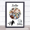 Photo Collage 30th Birthday Gift For Brother 14-Photo Football Print Or Canvas