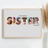 Photo Collage Grey 6-Photo Custom Gift For Sister Any Occasion Print Or Canvas