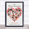 Photo Collage Bronze 8th Wedding Anniversary Gift 16-Photo Red Print Or Canvas