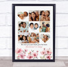 Photo Collage Gift For Mummy Mother's Day 9-Photo Pink Floral Print Canvas