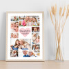 Photo Collage Gift For Grandmother Mother's Day 10-Photo Pink Print Or Canvas