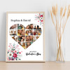 Photo Collage Valentine's Day Gift 14-Photo Heart Pink Floral Print Or Canvas