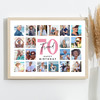 Photo Collage Print Or Canvas 70th Birthday Custom Gift For Friend 20-Photo Pink