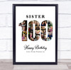 Photo Collage 100th Birthday Gift For Her Gift For Her 23-Photo White 100 Print