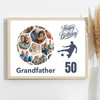 Photo Collage Print Canvas 50th Birthday Gift For Grandfather 14-Photo Football