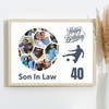 Photo Collage Print Canvas 40th Birthday Gift For Son-In-Law 14-Photo Football