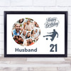Photo Collage Print Or Canvas 21st Birthday Gift For Husband 14-Photo Football