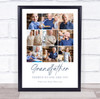Photo Collage Gift For Grandfather Father's Day 9-Photo No One Like You Print
