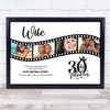 Photo Collage Print Or Canvas 30th Birthday Gift For Wife 4-Photo Camera Film