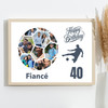 Photo Collage Print Or Canvas 40th Birthday Gift For Fiancé 14-Photo Football