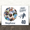 Photo Collage Print Or Canvas 40th Birthday Gift For Nephew 14-Photo Football