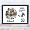 Photo Collage Print Or Canvas 50th Birthday Gift For Friend 14-Photo Football