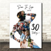 Photo Collage Print Or Canvas 30th Birthday Custom Gift For Son 9-Photo Man