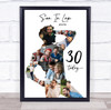 Photo Collage Print Or Canvas 30th Birthday Custom Gift For Son 9-Photo Man
