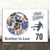Photo Collage Print 70th Birthday Gift For Brother-In-Law 14-Photo Football