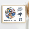 Photo Collage Print 70th Birthday Gift For Brother-In-Law 14-Photo Football